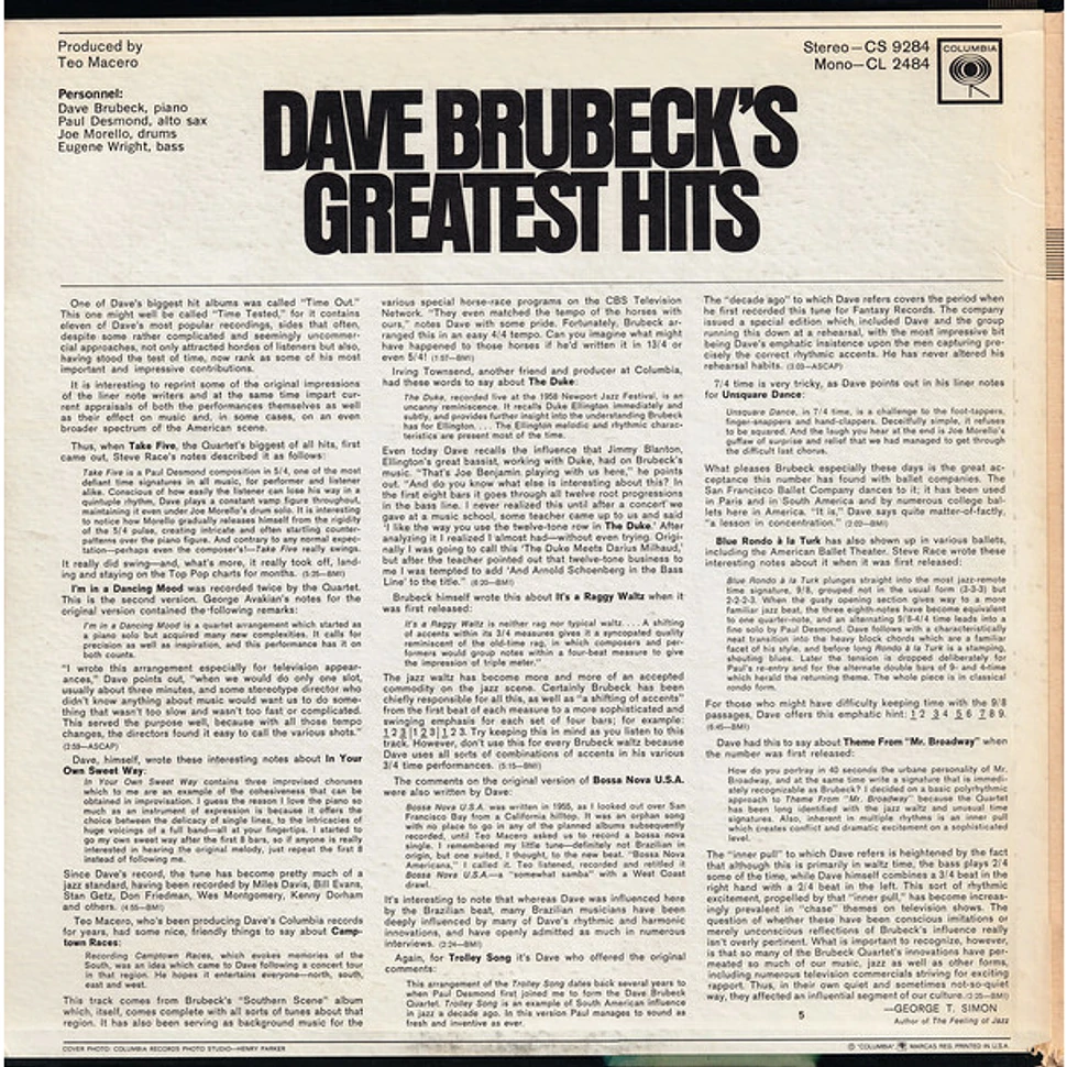 Dave Brubeck - Dave Brubeck's Greatest Hits