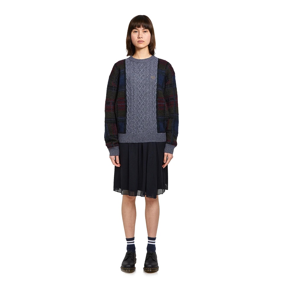 Fred Perry - Tartan Panel Cable Knit Jumper