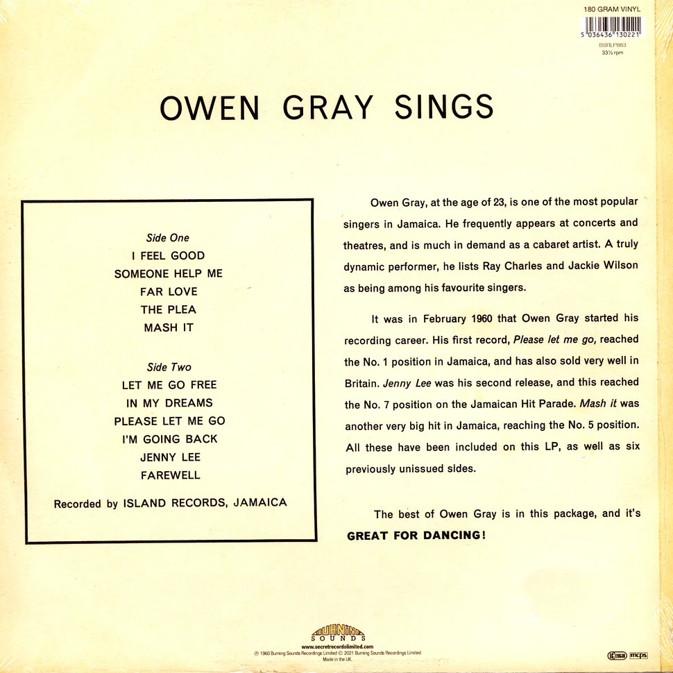Owen Gray - Sings