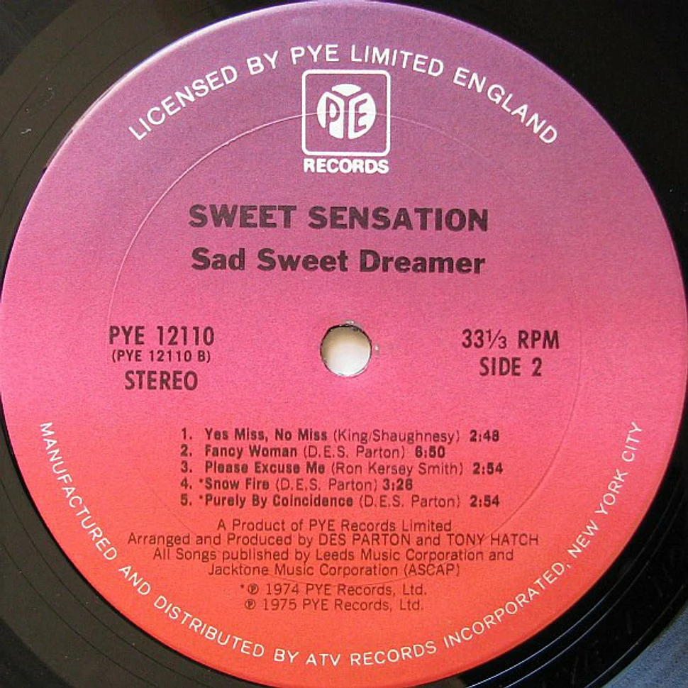 Sweet Sensation - Sad Sweet Dreamer