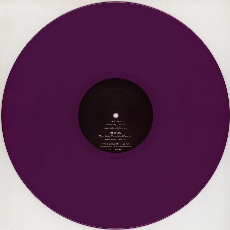 Marco Bailey - Album Sampler - Dart EP Purple Vinyl Edition