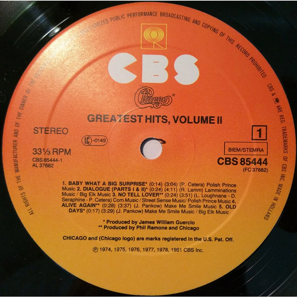 Chicago - Greatest Hits, Volume II