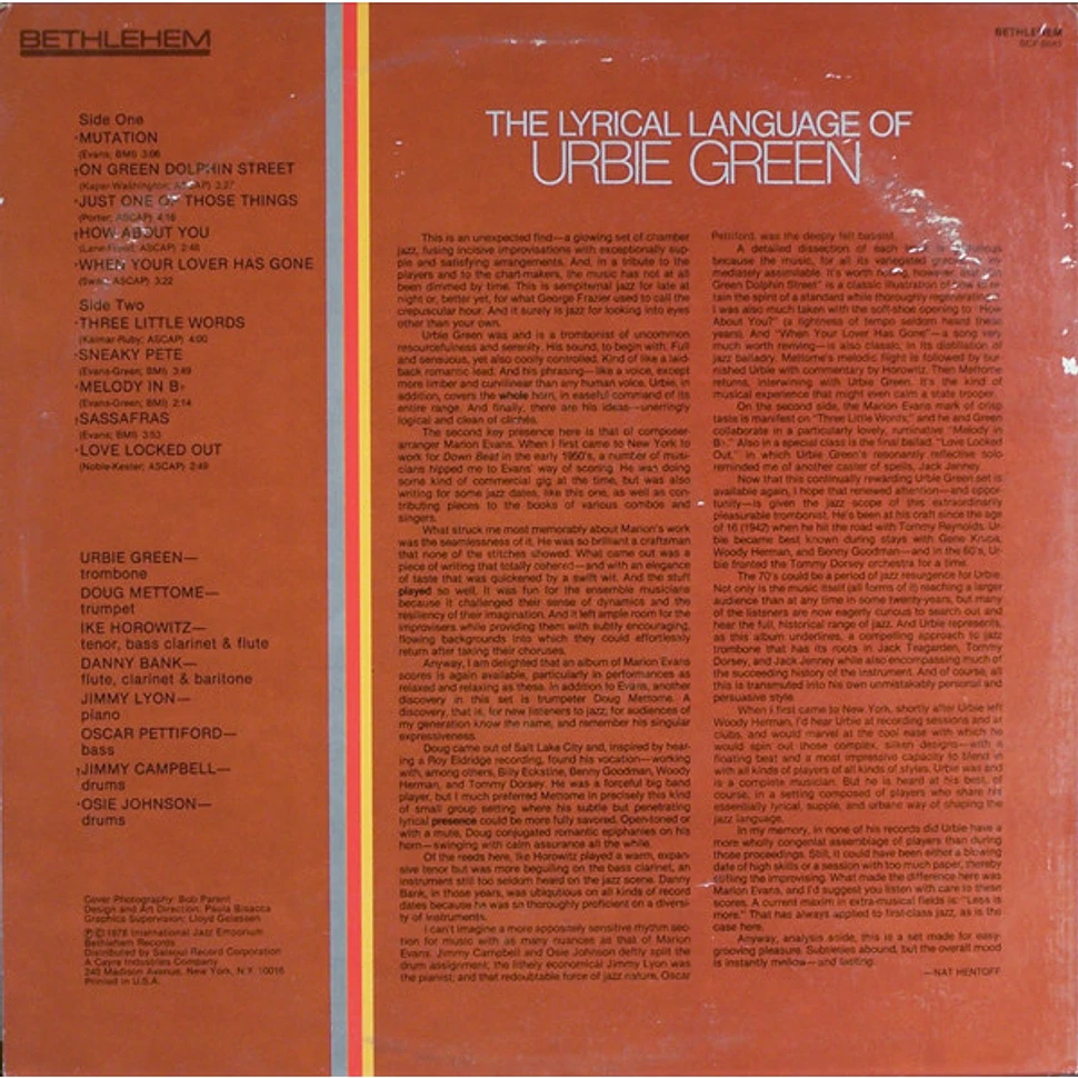 Urbie Green - The Lyrical Language Of Urbie Green