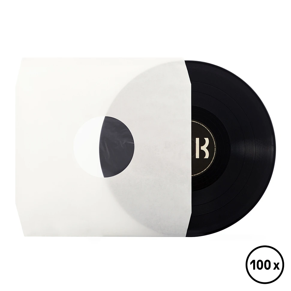 Record Inner Sleeve - 12" Vinyl LP Innenhüllen (antistatisch) (Mittelloch) (Eckschnitt) (Creme) (70 g/m²)