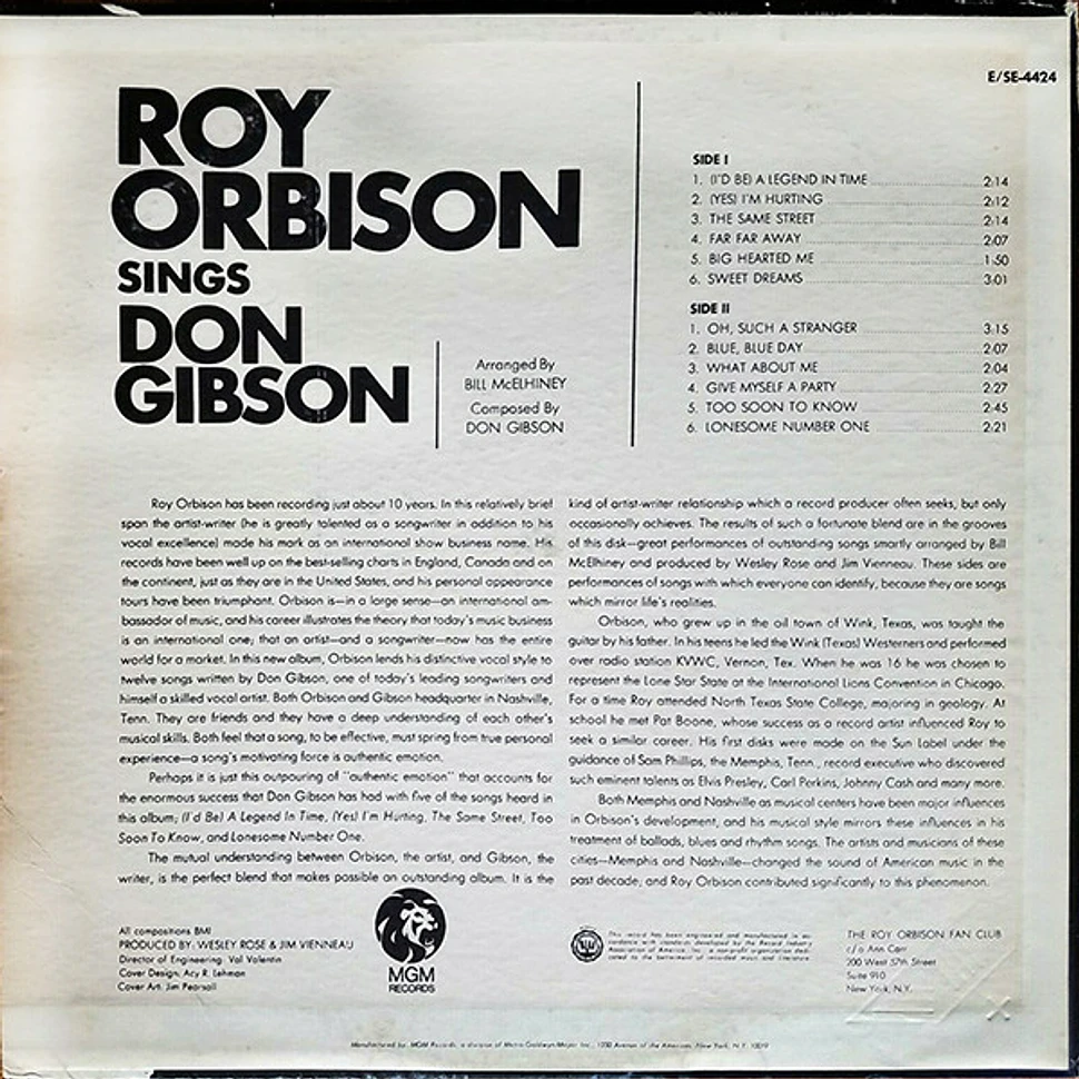Roy Orbison - Roy Orbison Sings Don Gibson