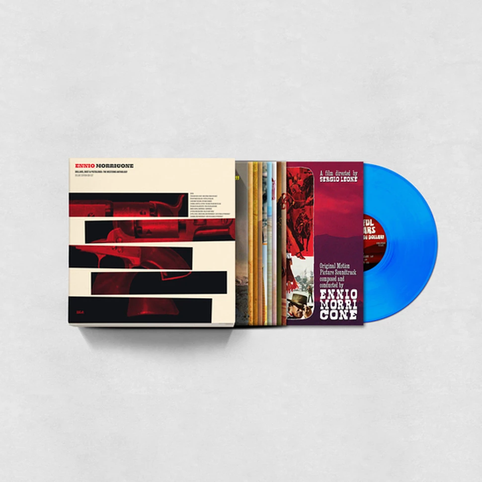Ennio Morricone - Dollars, Dust & Pistoleros The Western Anthology LITA 20th Anniversary Transparent Blue Vinyl Deluxe Edition Box