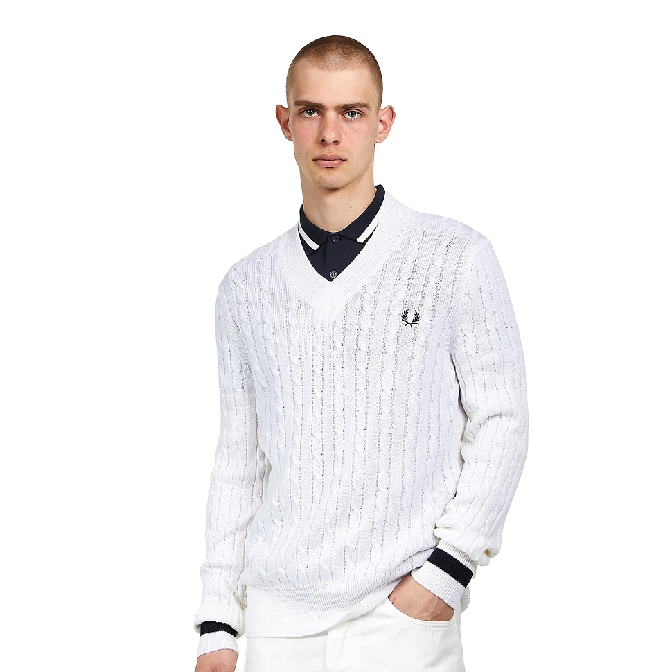 Fred Perry - V Neck Cable Knit Jumper