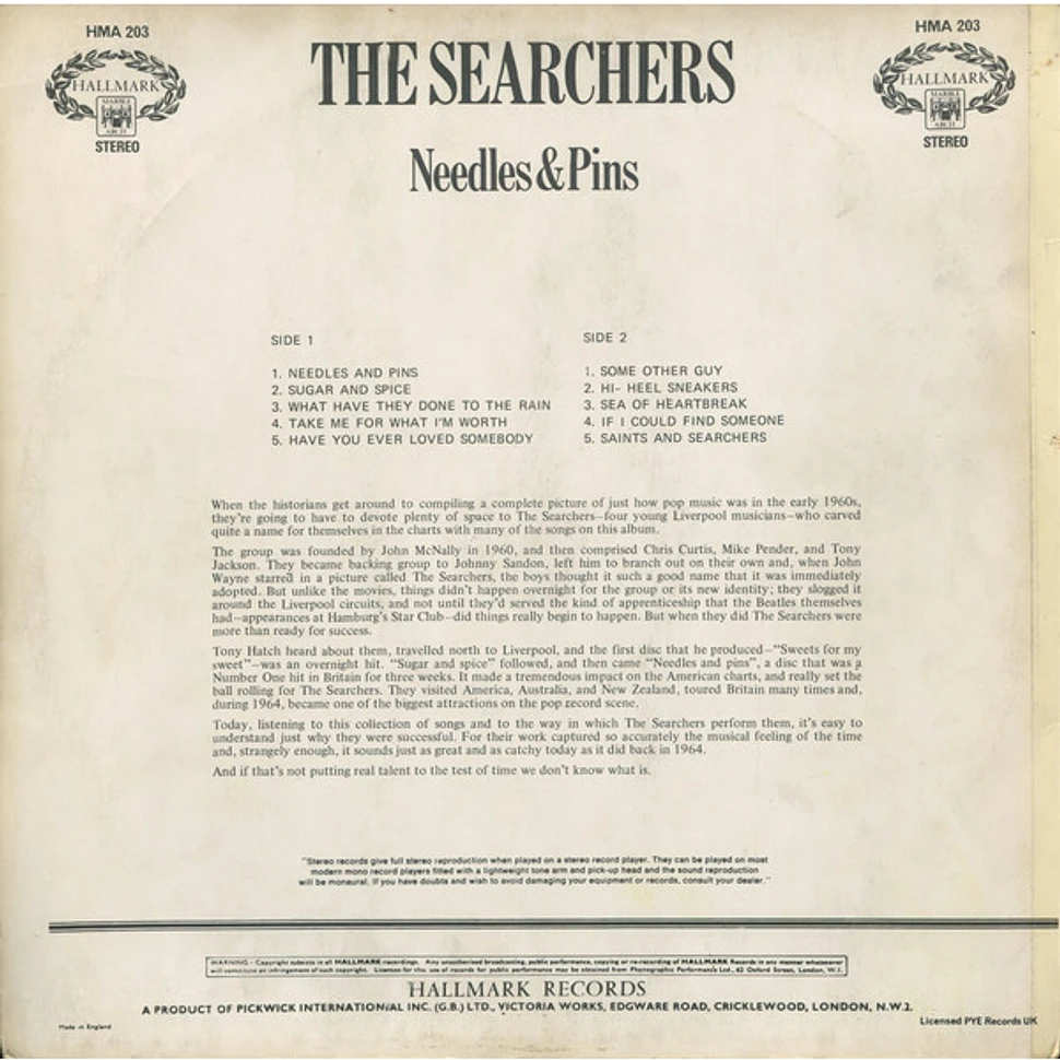 The Searchers - Needles & Pins
