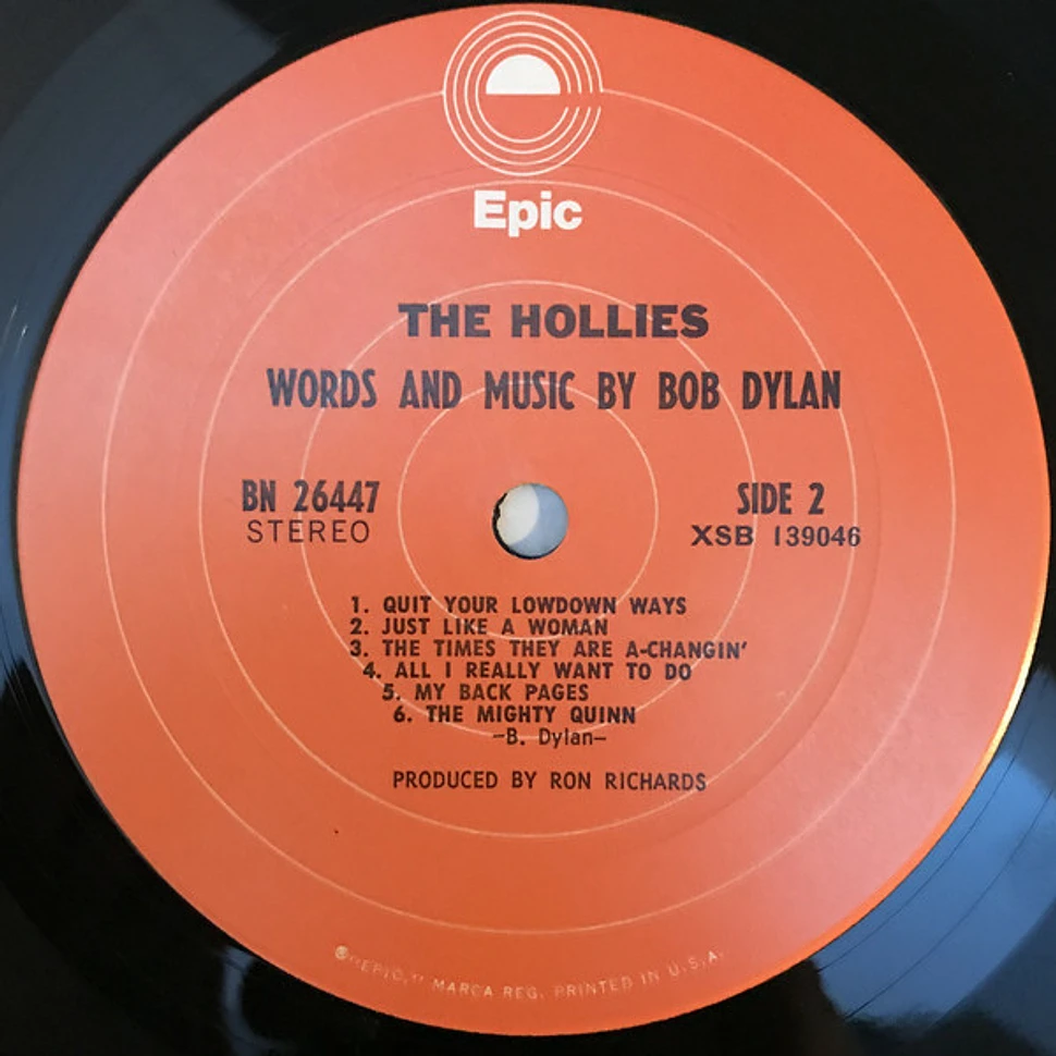 The Hollies - Words And Music By Bob Dylan