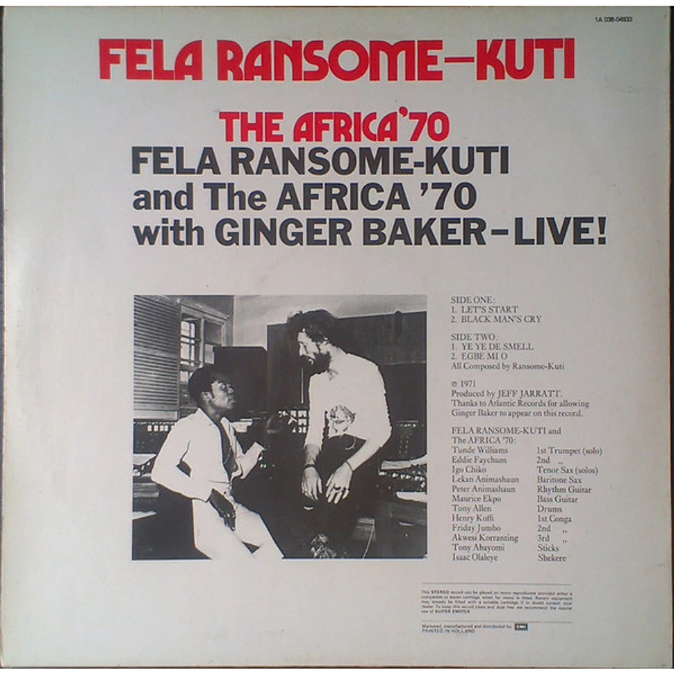 Fela Kuti And Africa 70 With Ginger Baker - Live!