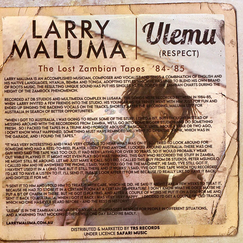 Larry Malumba - Staying In The World / Walking In The City