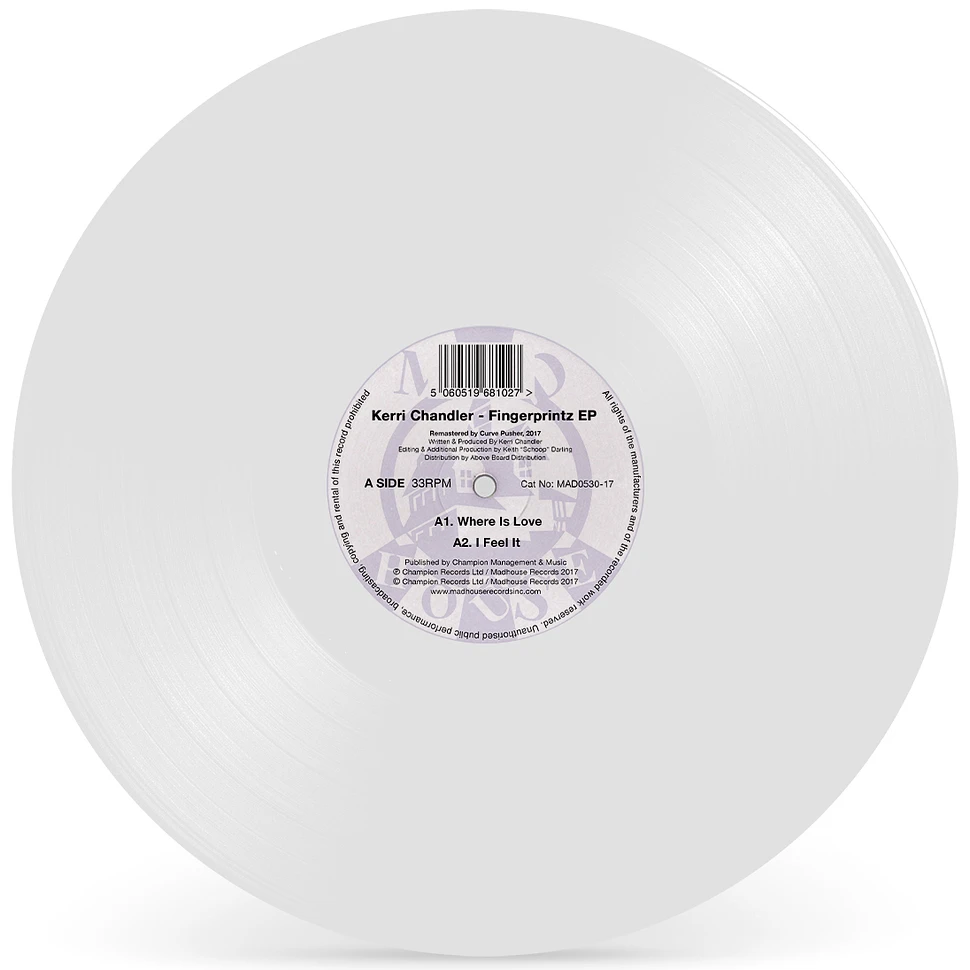 Kerri Chandler - Fingerprintz EP White Vinyl Edition