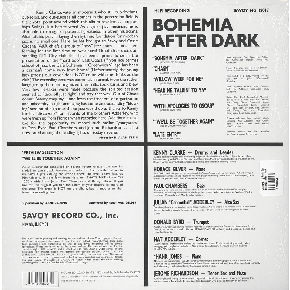 Kenny Clarke, Cannonball Adderley - Bohemia After Dark