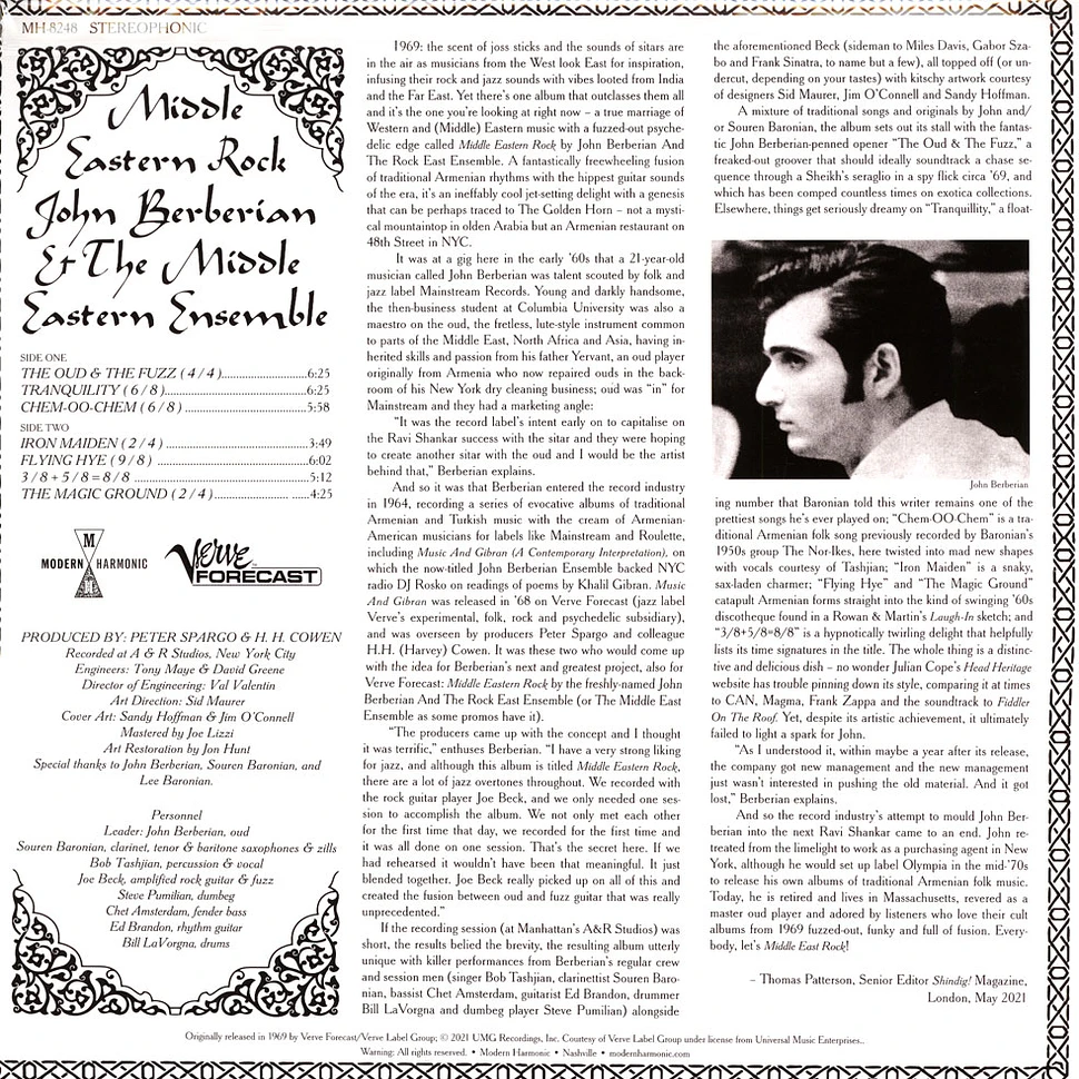John Berberian And The Rock East Ensemble - Middle Eastern Rock Black Vinyl Edition