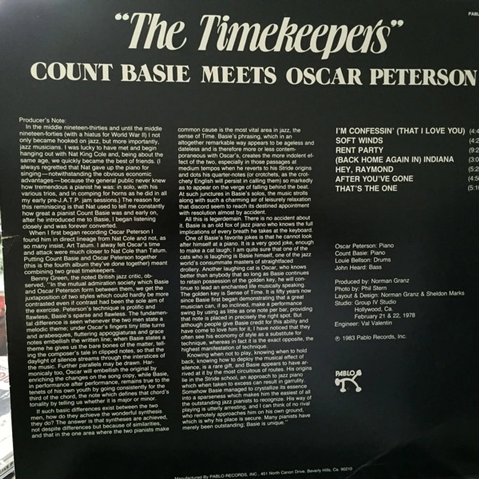 Count Basie Meets Oscar Peterson - The Timekeepers