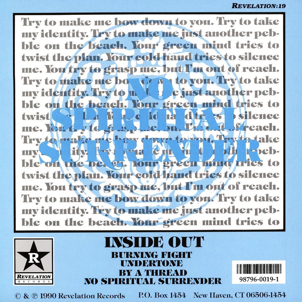 Inside Out - No Spiritual Surrender Orange Vinyl Edition
