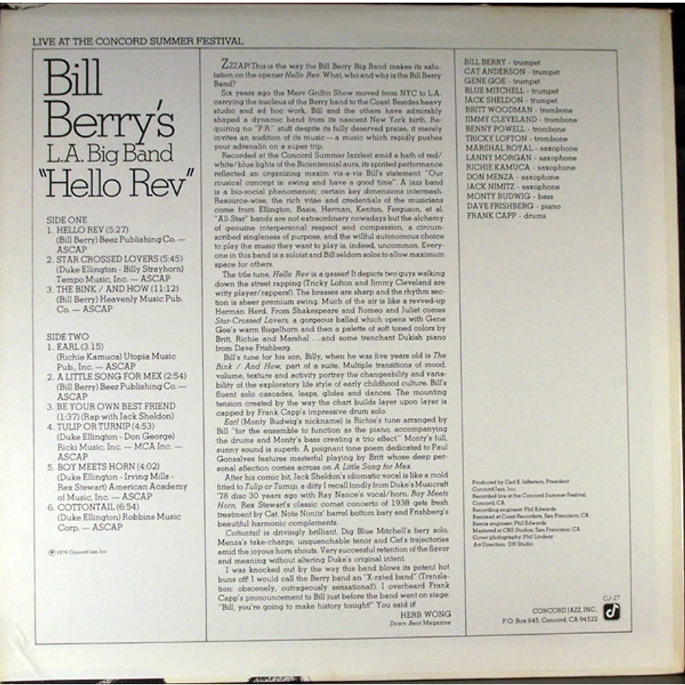Bill Berry And The LA Band - Hello Rev
