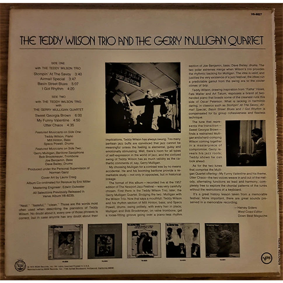 Teddy Wilson Trio And Gerry Mulligan Quartet - The Newport Years Volume II
