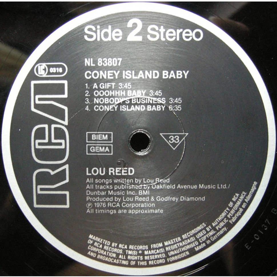 Lou Reed - Coney Island Baby