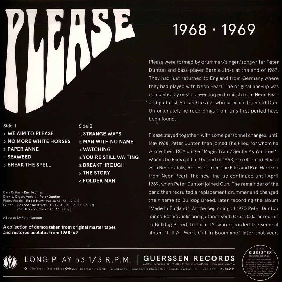 Please - 1968 · 1969 Black Vinyl Edition