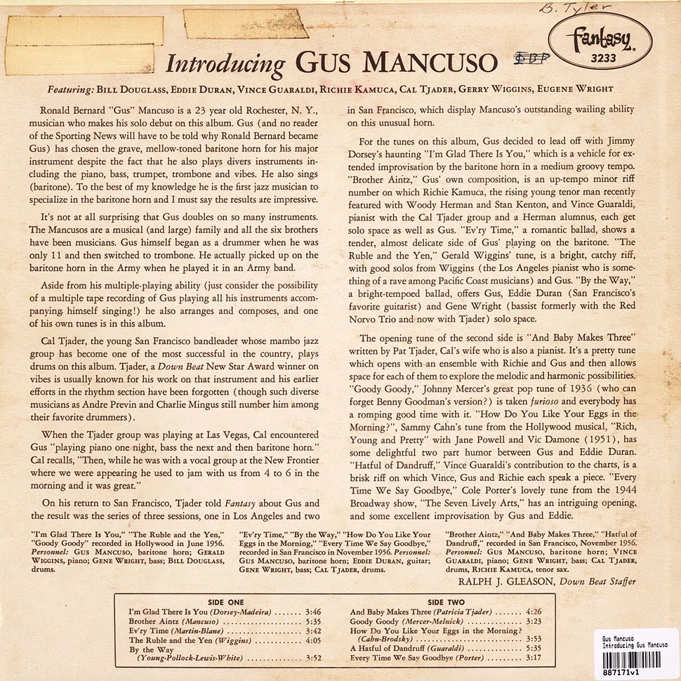Gus Mancuso - Introducing Gus Mancuso