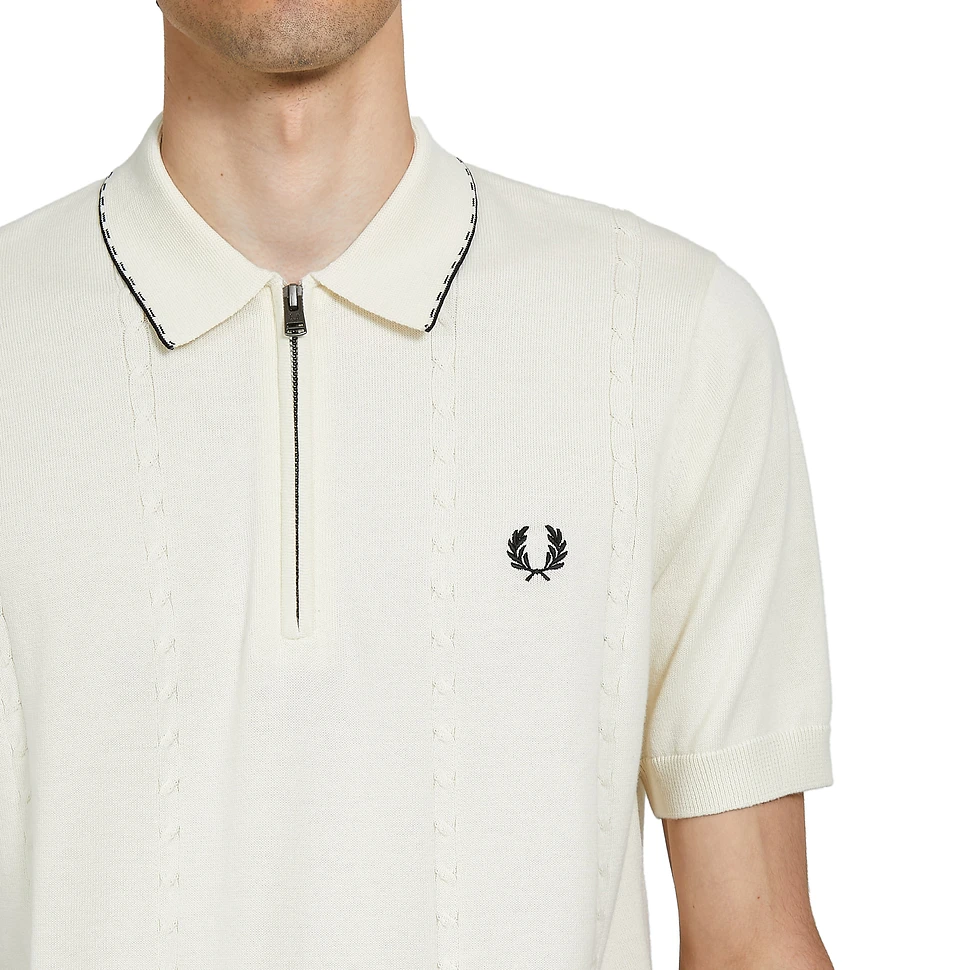 Fred Perry - Cable Zip Neck Knitted Shirt