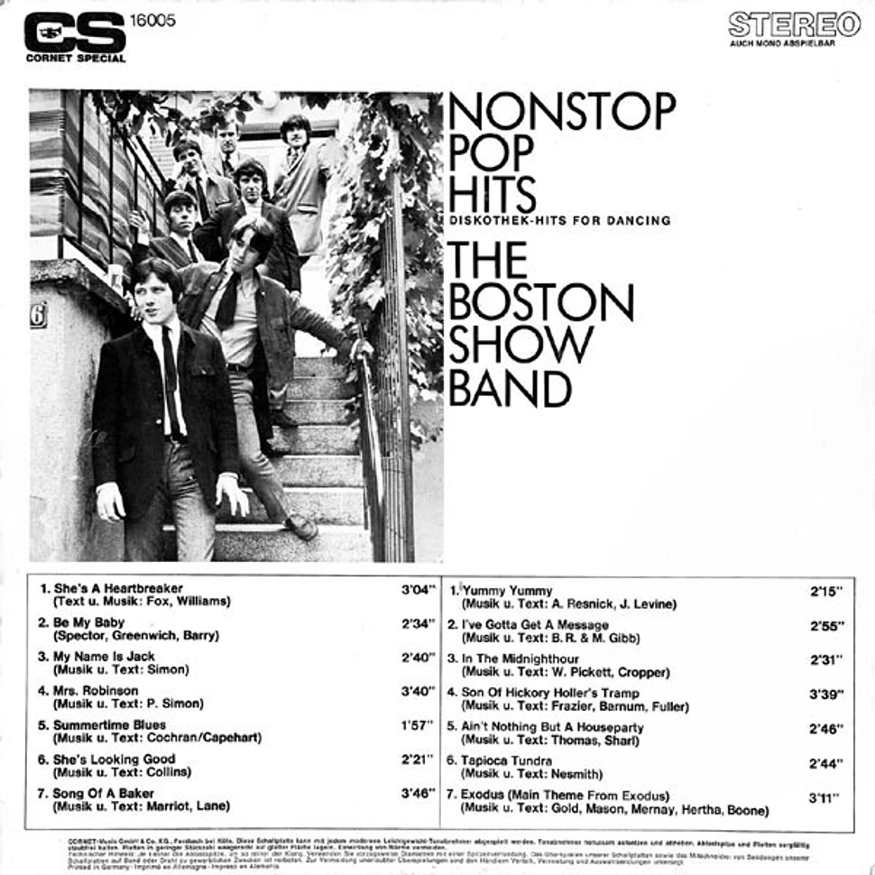 The Boston Show Band - Nonstop Pop Hits (Diskothek-Hits For Dancing)