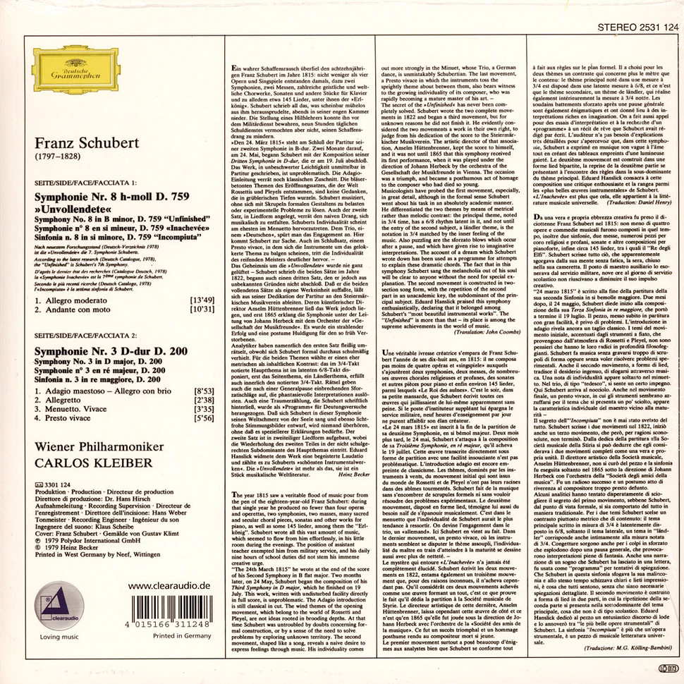 Wiener Philharmoniker / Karl Böhm - Schubert: 8 "Unvollendete"