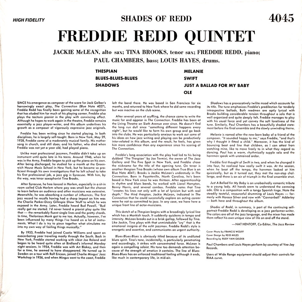 Redd,Freddie-Quintet- - Shades Of Redd - Vinyl LP - US | HHV