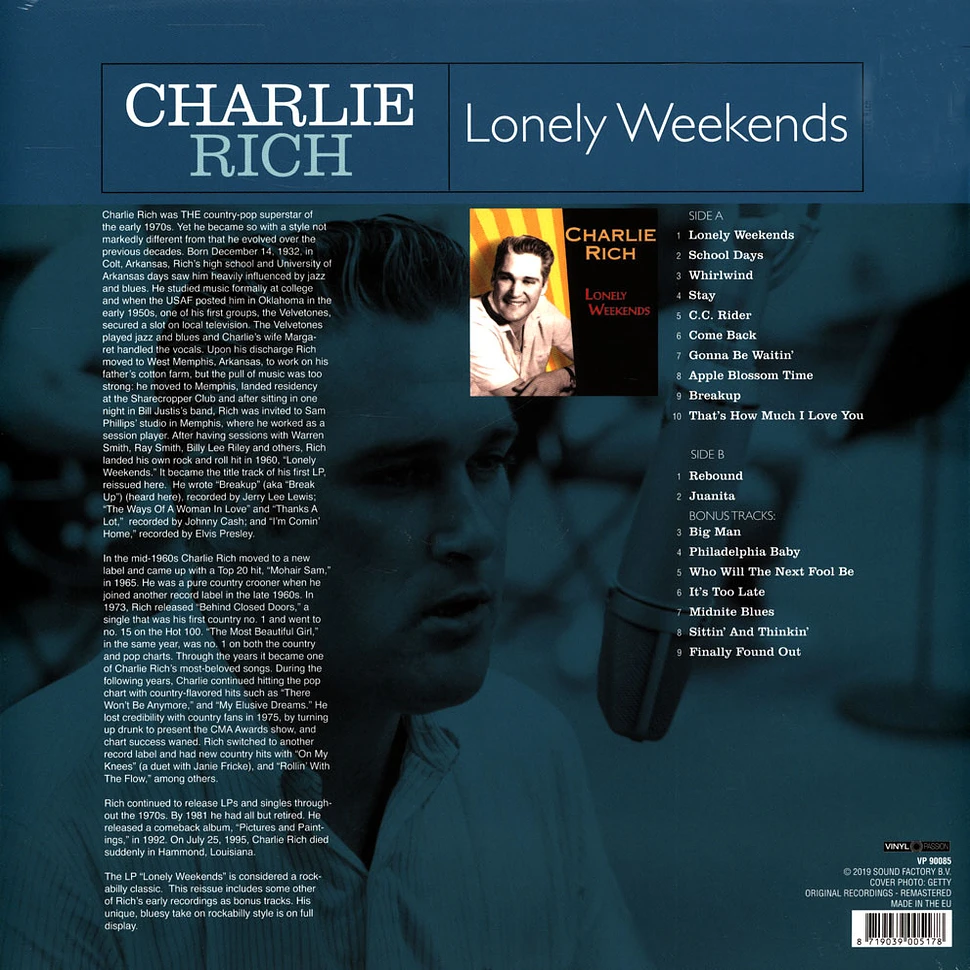 Charlie Rich - Lonely Weekends