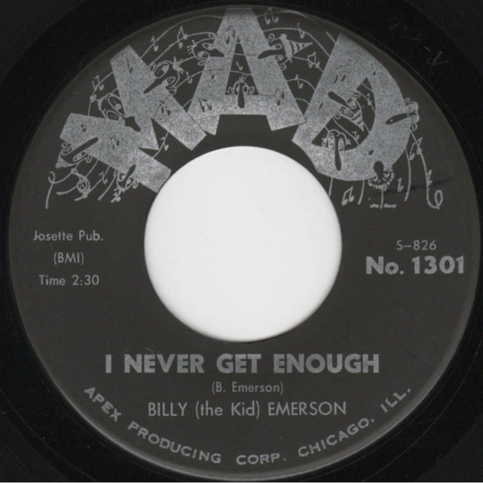 Billy Emerson - I Never Get Enough / When It Rains It Pours