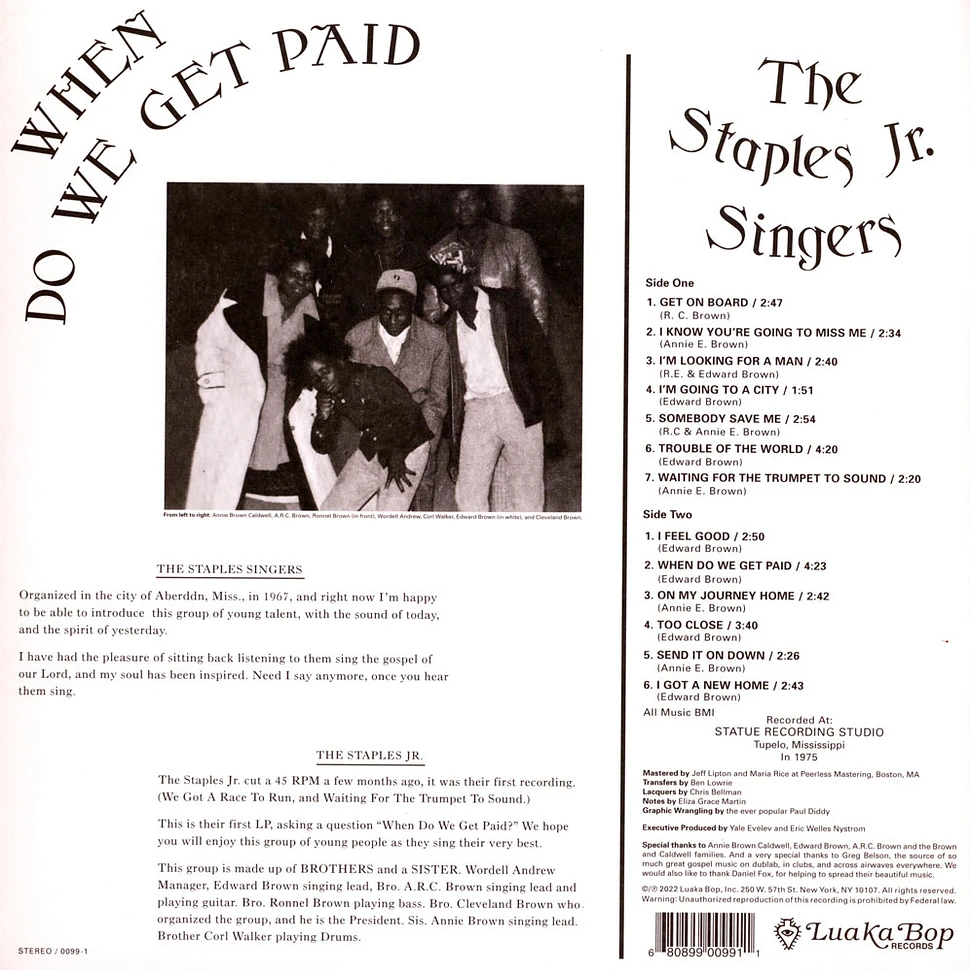 The Staples Jr. Singers - When Do We Get Paid