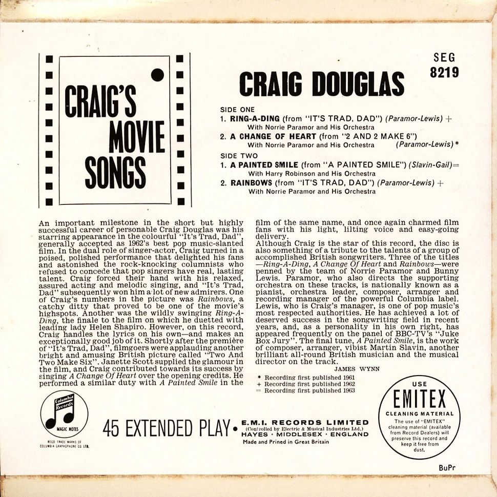Craig Douglas - Craig's Movie Songs