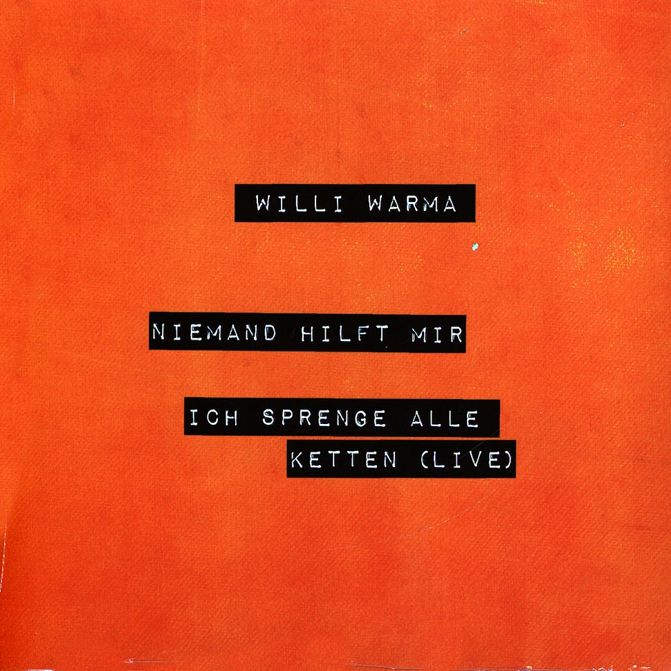 Willi Warma - Niemand Hilft Mir Record Store Day 2022 Vinyl Edition