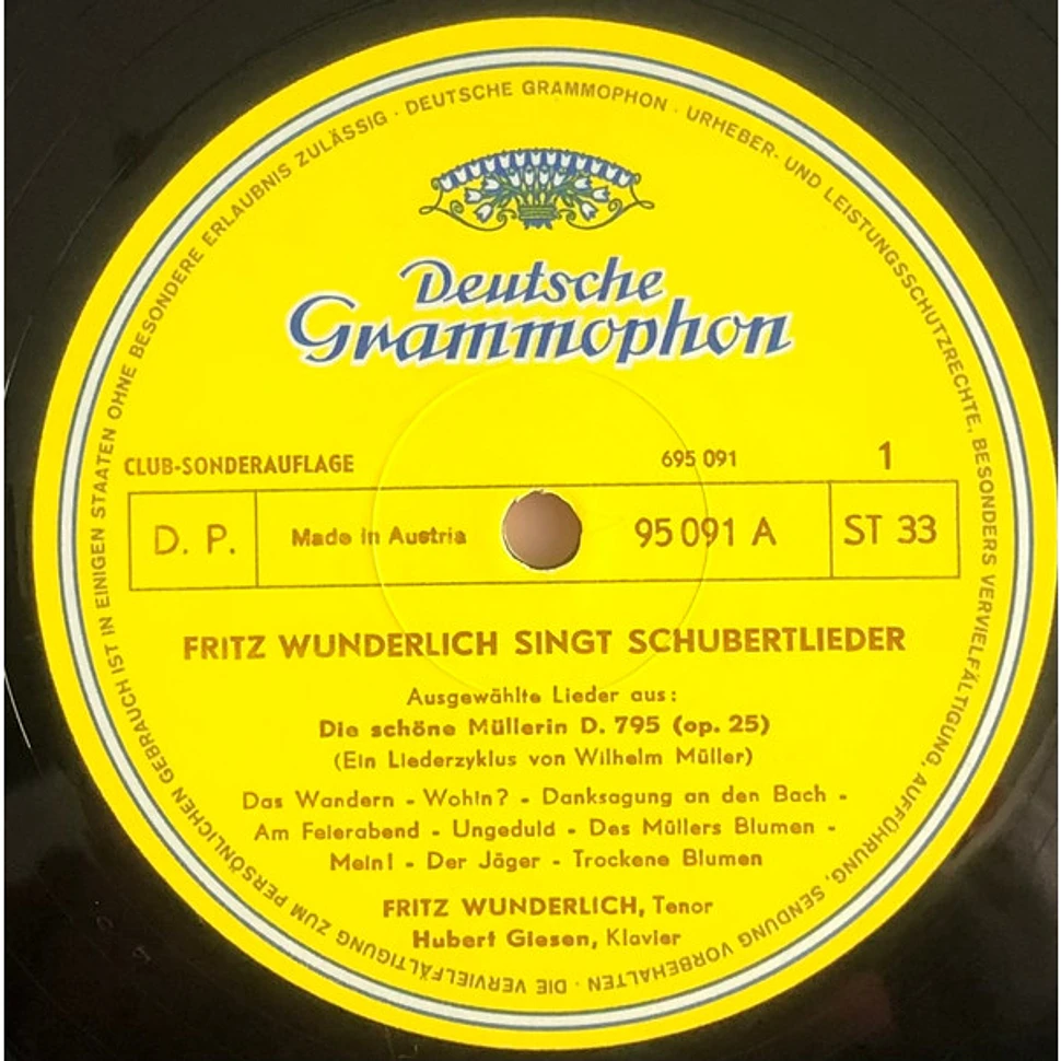 Franz Schubert, Fritz Wunderlich, Hubert Giesen - Fritz Wunderlich Singt Schubertlieder