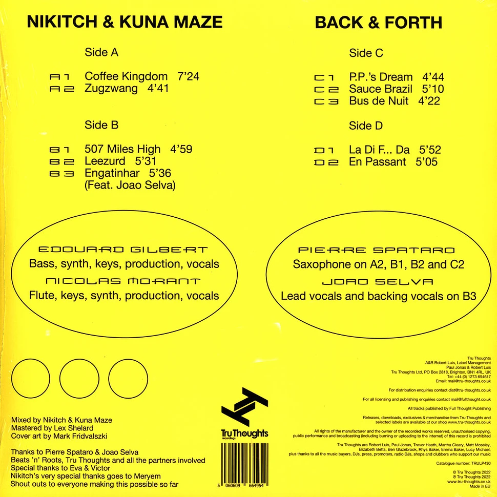 Nikitch & Kuna Maze - Back & Forth - Vinyl 2LP - 2022 - UK - Original | HHV