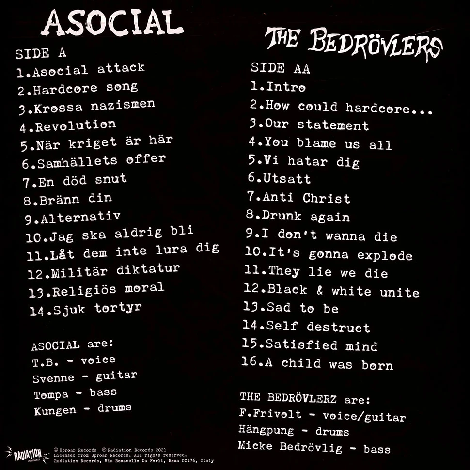Asocial And The Bedrövlers - How Could Hardcore Be Any Worse? Volume 1 Black Vinyl Edition