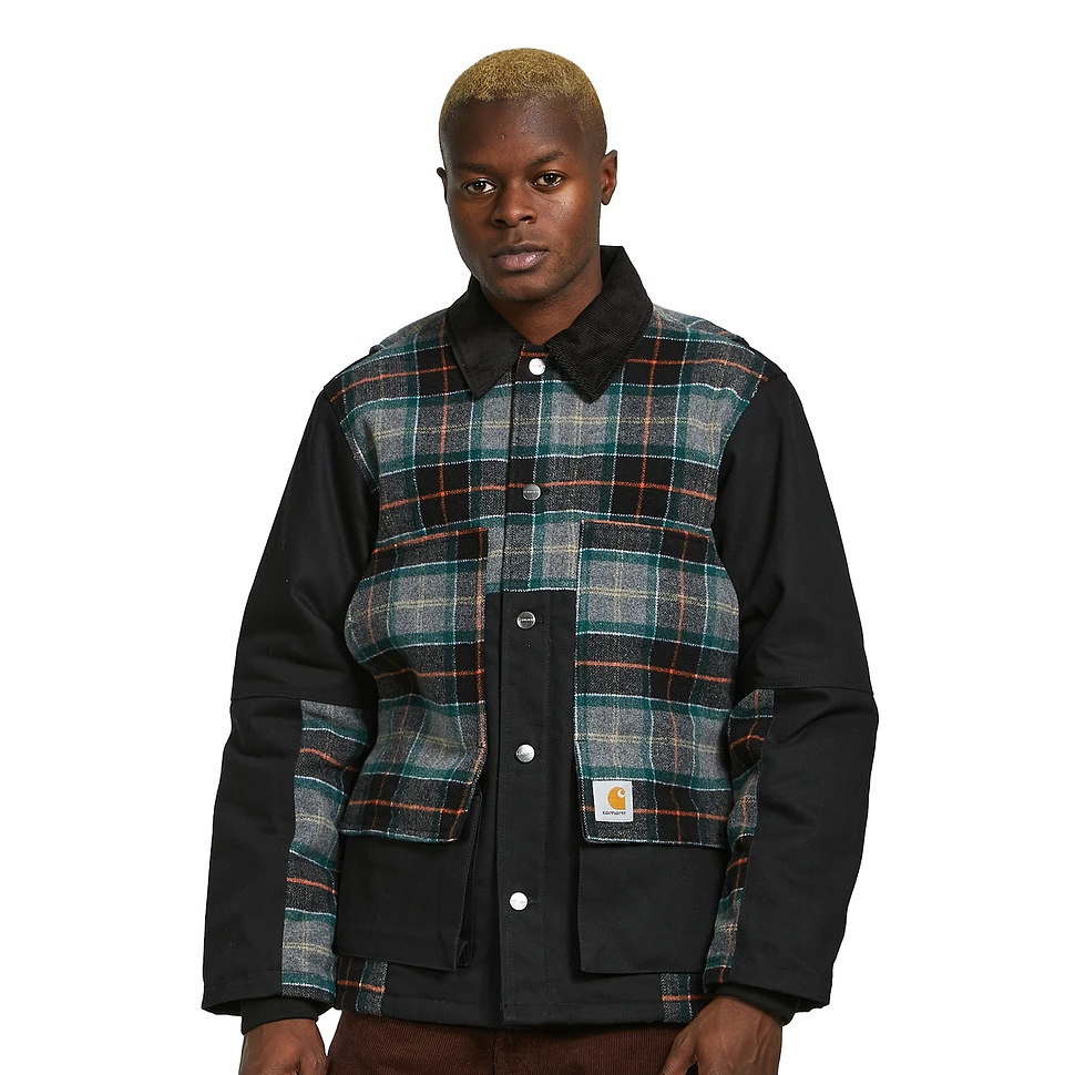 Carhartt WIP Highland Jacket Black Barron Check Dark Grey Heather HHV