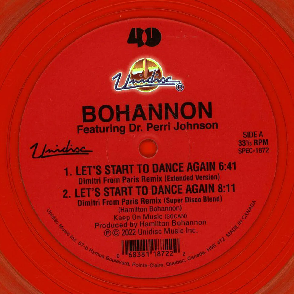 Bohannon & Dimitri From Paris - Let's Start To Dance Again Red Translucent Vinyl Edition