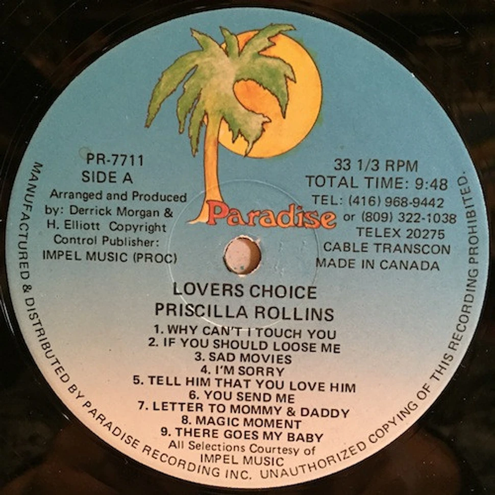 Priscilla Rollins - Lovers Choice, Volume 1
