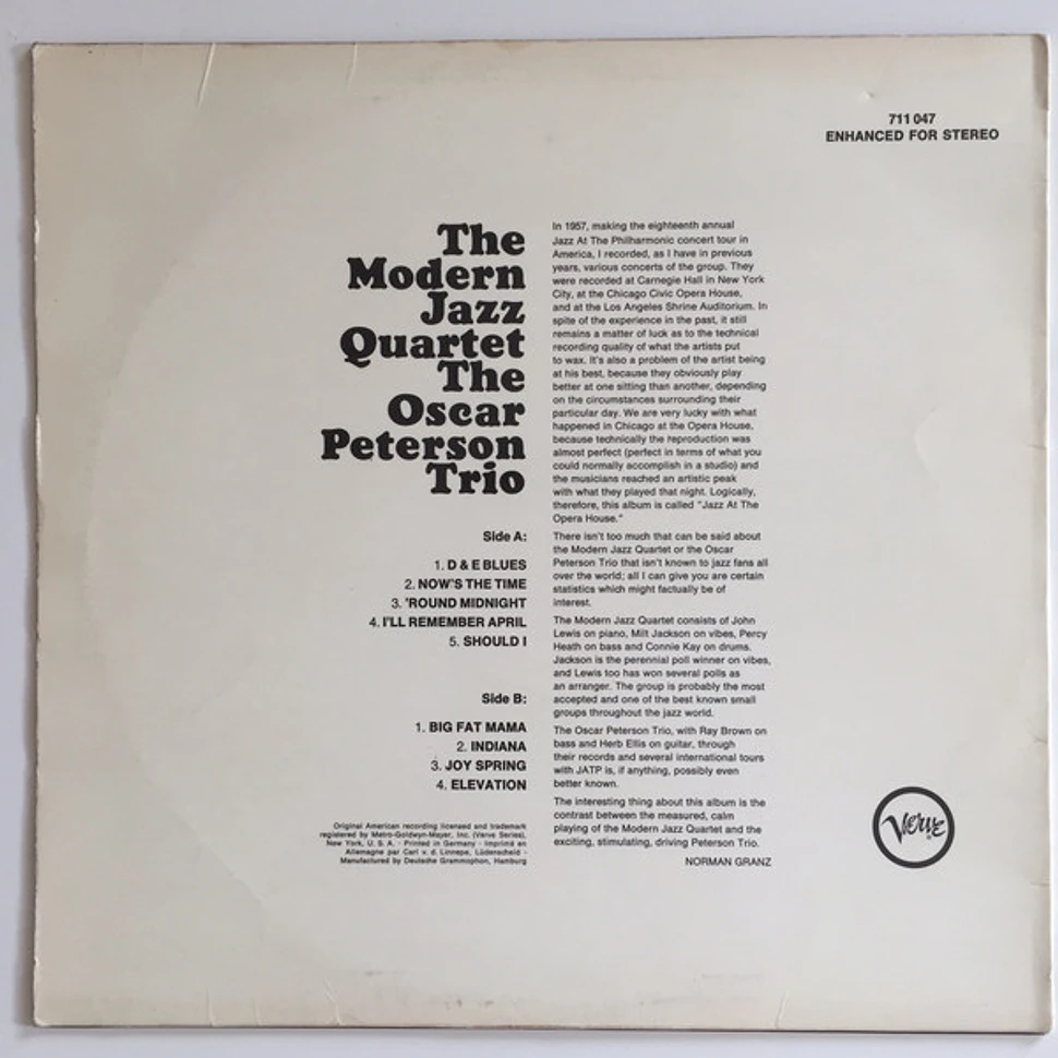The Modern Jazz Quartet And The Oscar Peterson Trio - The Modern Jazz Quartet The Oscar Peterson Trio