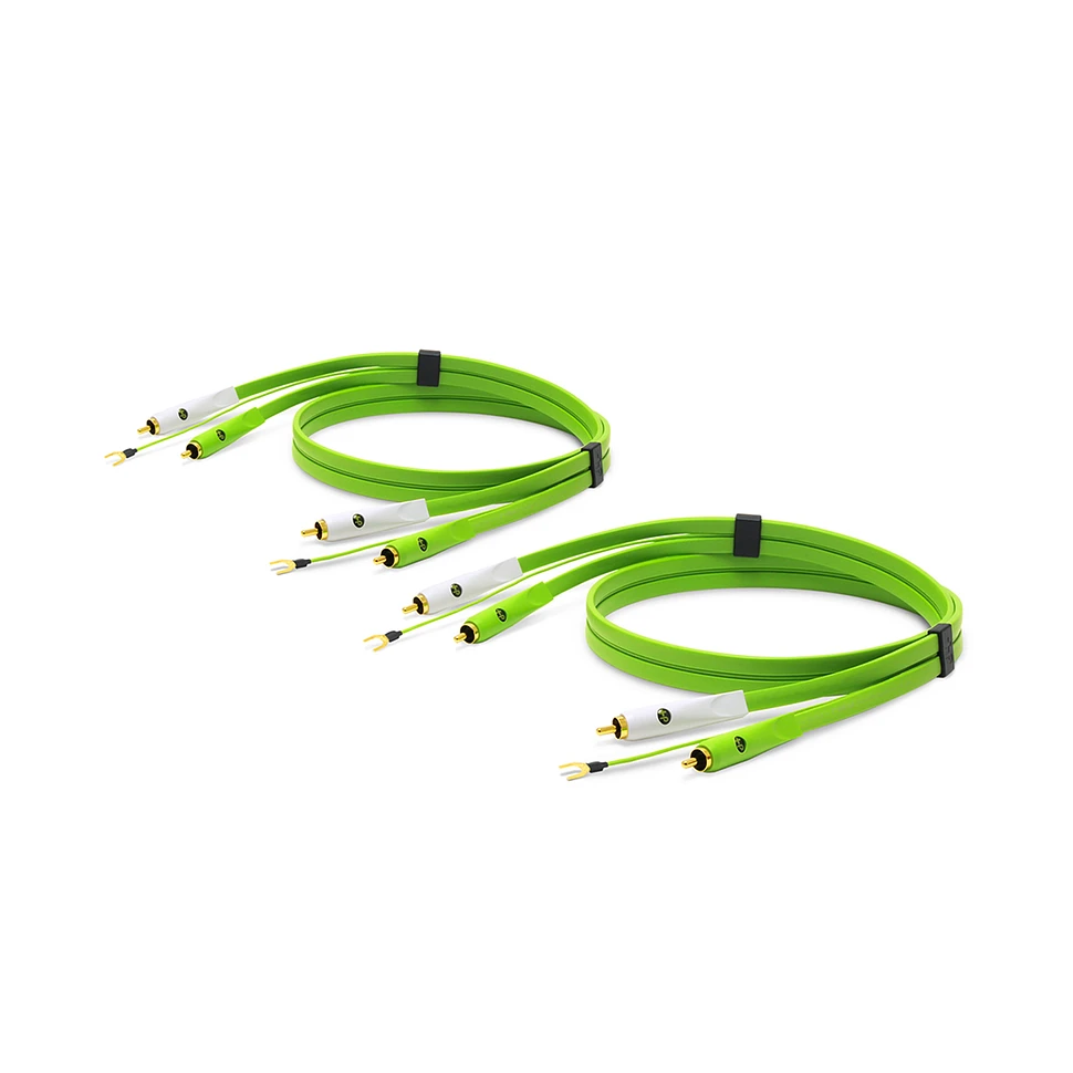 Neo d+ - Stereo-Cinch / Stereo-Cinch abgeschirmtes Kabel mit Erdung für Plattenspieler, Class-B, DUO-Set, 1m Länge