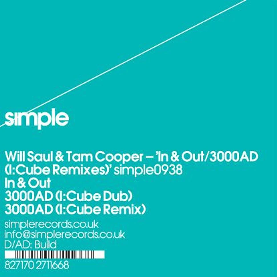 Will Saul & Tam Cooper - In & Out / 3000AD (I:Cube Remixes)