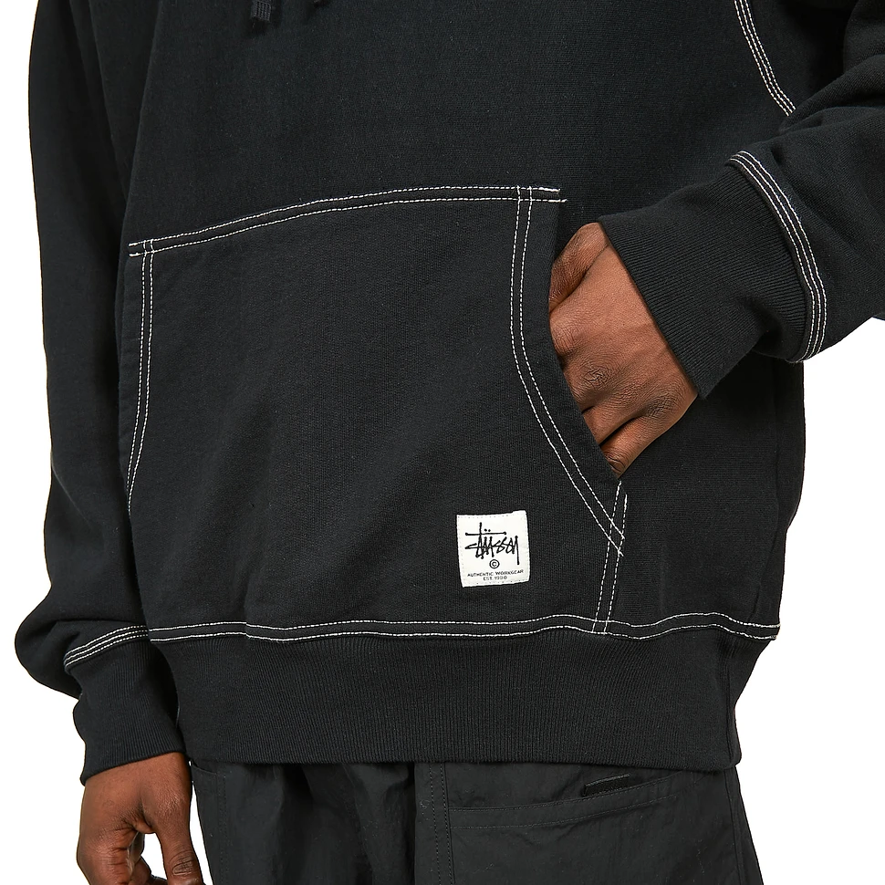 Stüssy - Contrast Stitch Label Hood (Black22) | HHV