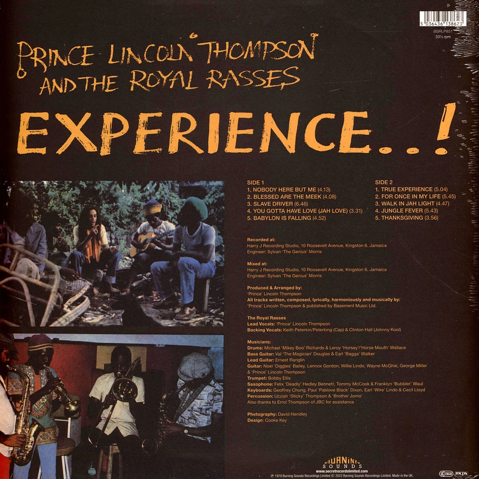 Prince Lincoln & Royal Rasses - Experience Colored Vinyl Edition