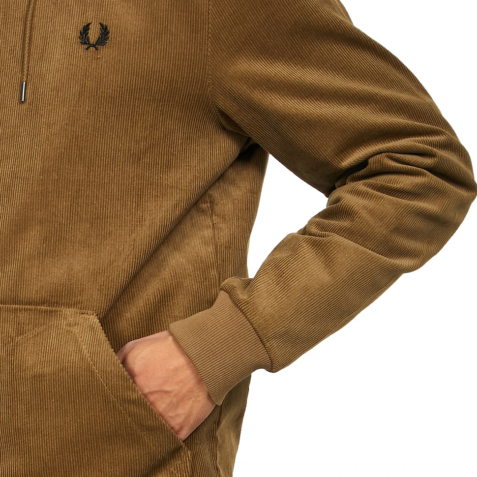 Fred Perry hooded cord track jacket in tan