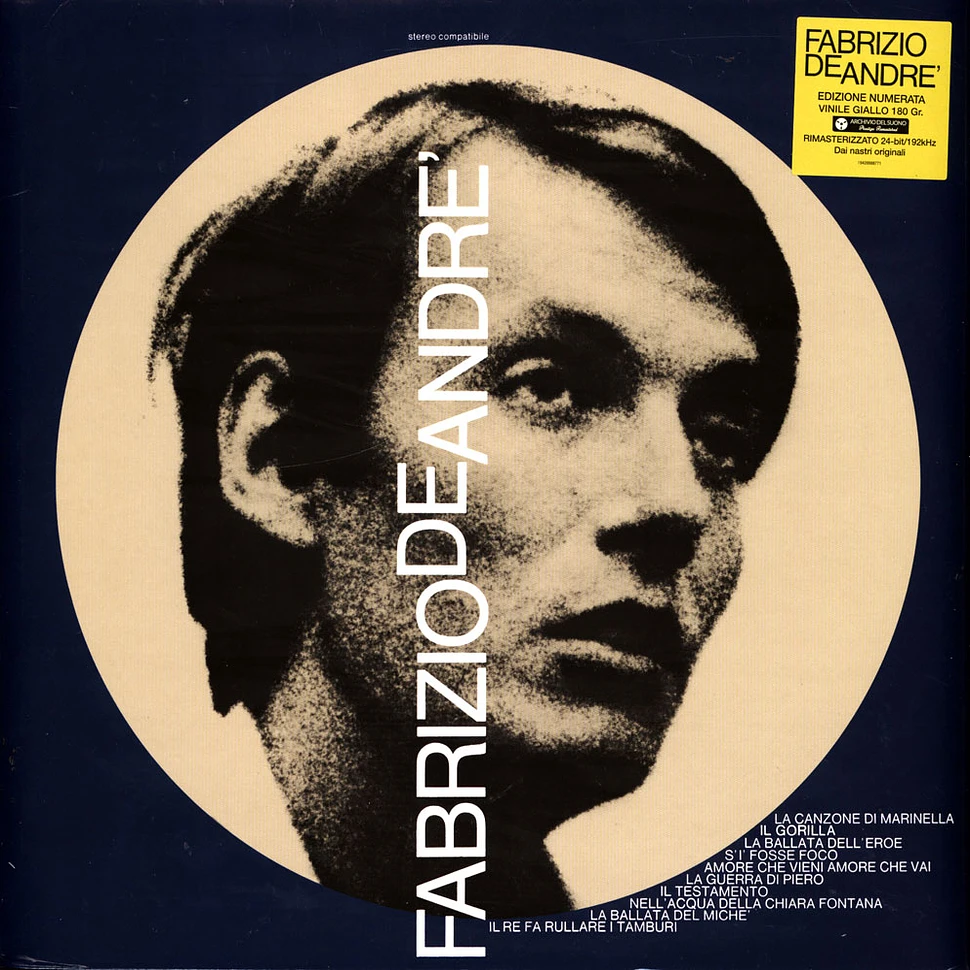 Fabrizio De André - Fabrizio De Andrè-Volume 3 Yellow Vinyl Edition
