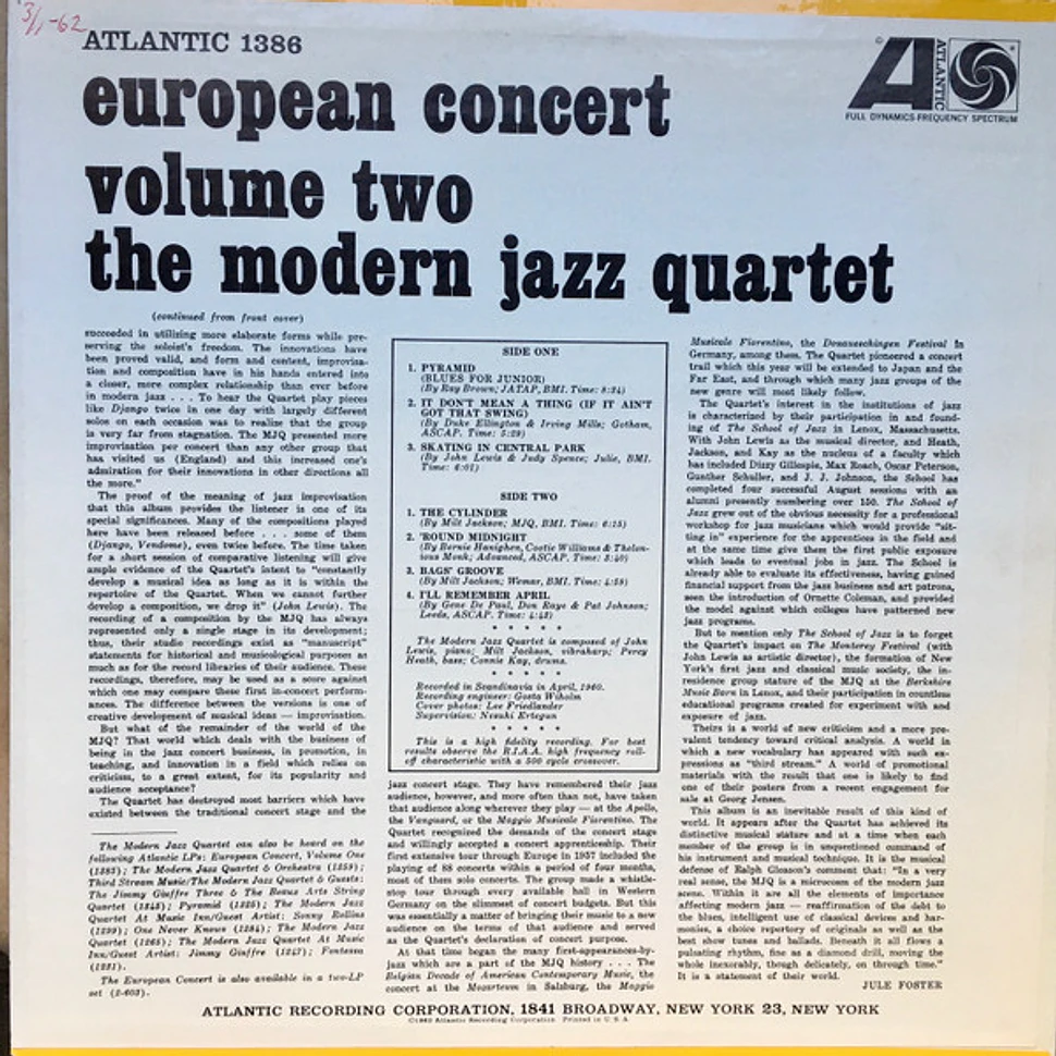 The Modern Jazz Quartet - European Concert: Volume Two