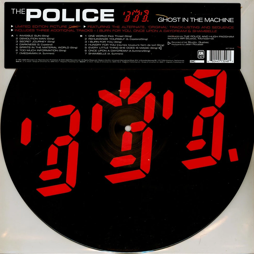 The Police - Ghost In The Machine Alternate Sequence Picture Disc Edition