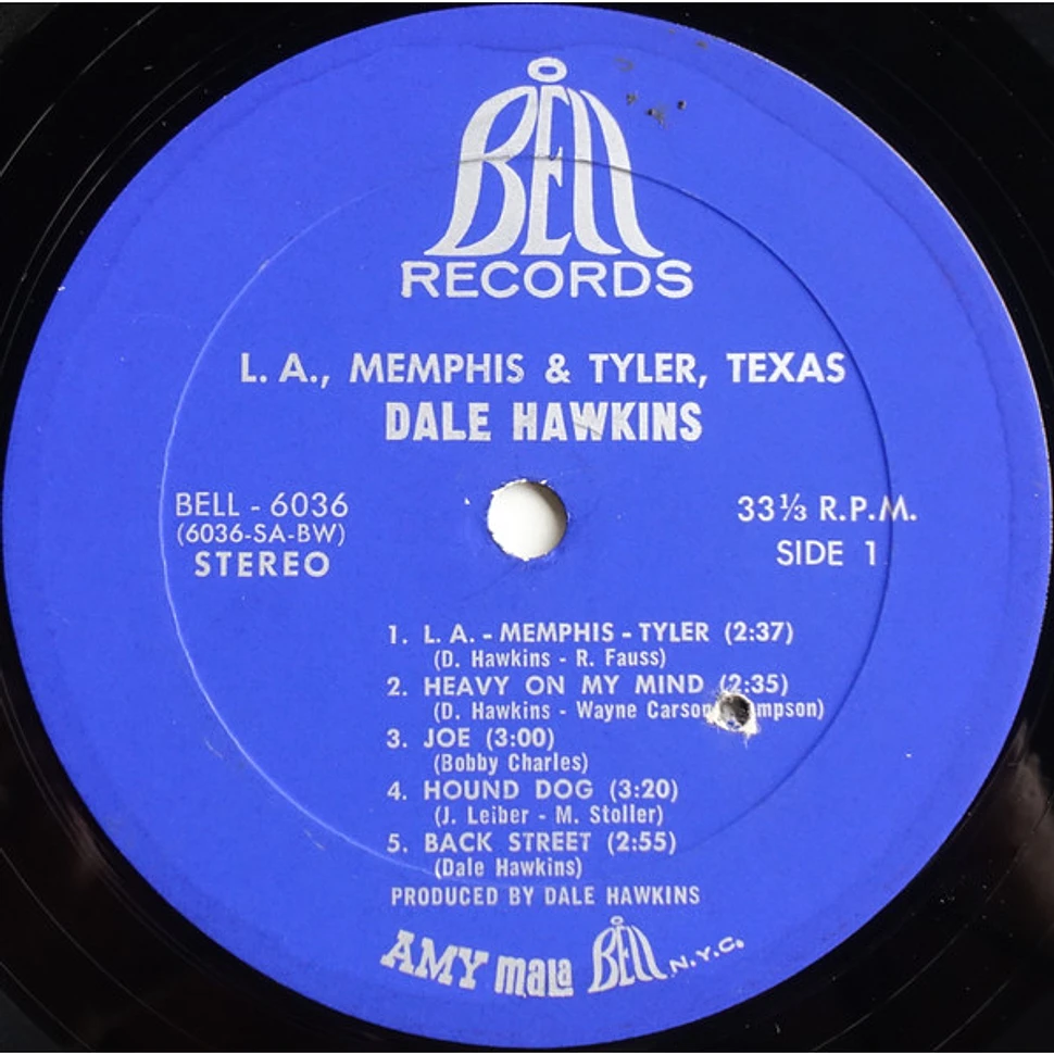 HAWKINS,DALE - L.A., Memphis & Tyler, Texas -  Music